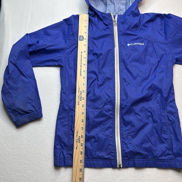 Columbia kids unisex boys windbreaker jacket medium M 10 / 12 royal blue zip up - Picture 4 of 9